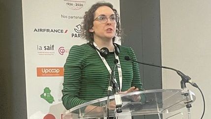 Georgina Morris speaking at IFJ100.jpg