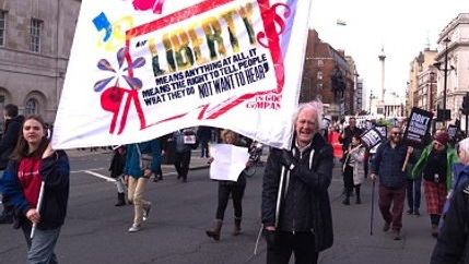 NUJ banner at Assange demo