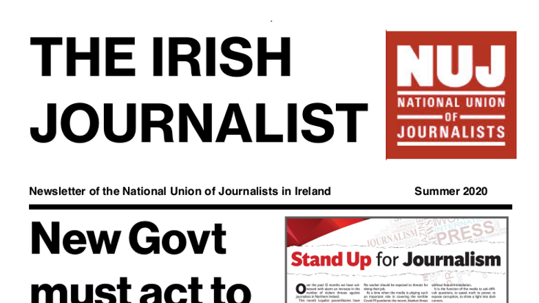 Cover: Irish Journalist Summer 2020