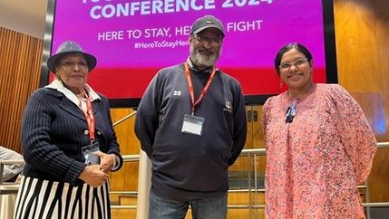 NUJ TUC Black Workers' conference delegates Sohair Soliman, Tony Adams & Saadeya Shamsuddin 2024.jpg