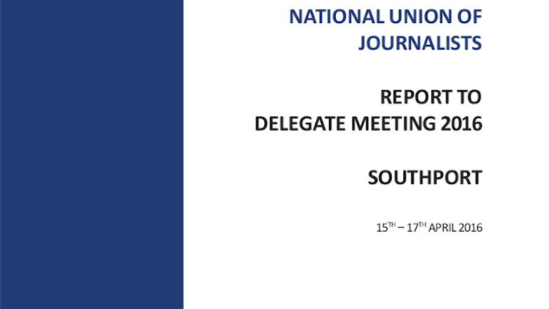Cover: report to delegate meeting 2016