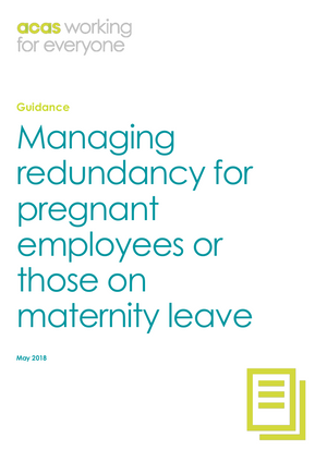 ACAS: Managing redundancy for pregnant employees or those on maternity leave
