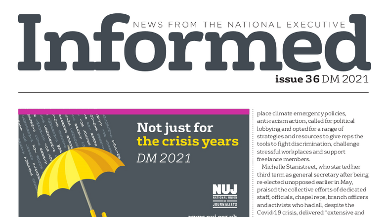 Cover: NUJ Informed DM2021