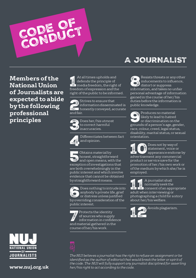 NUJ code of conduct image