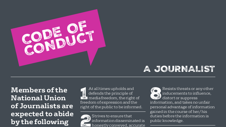 NUJ code of conduct cover