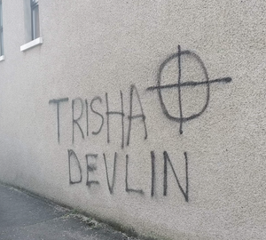 Belfast graffit targets journalist Patricia Devlin