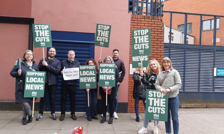 BBC Belfast NI strike picket