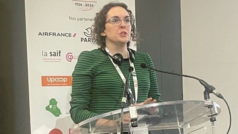 Georgina Morris speaking at IFJ100.jpg
