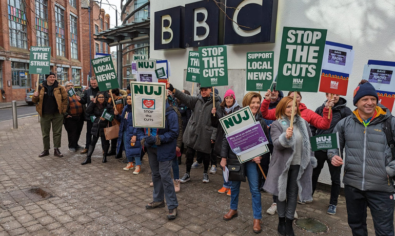 Leeds picket BBC radio 