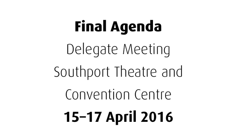 Cover: DM 2016 final agenda