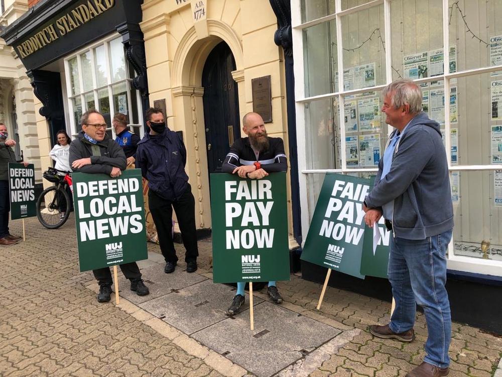 Greg Chance, the deputy Labour leader for Redditch borough council attends the picket line today