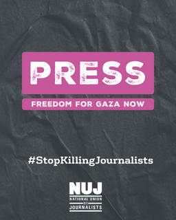 Press freedom for Gaza NUJ poster