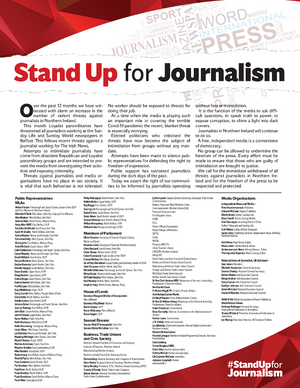 Stand up for Journalism advert