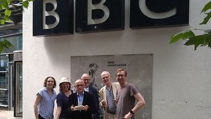 Members Leeds and West Yorkshire branch outside Radio Leeds