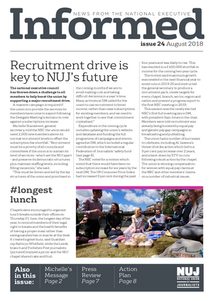 NUJ Informed, Issue 24, August 2018