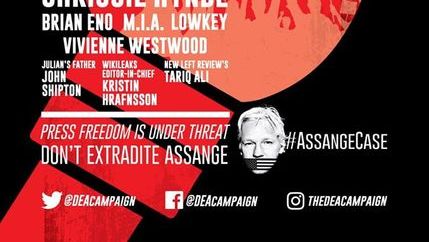 Assange demo poster