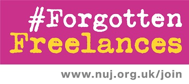 Image: #ForgottenFreelances logo (pink)