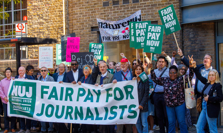 IFJ reps Springer Nature strike