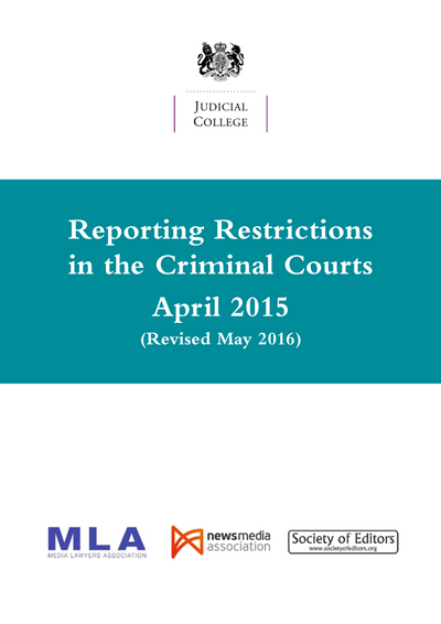 Reporting Restrctions in the Crimimal Courts cover