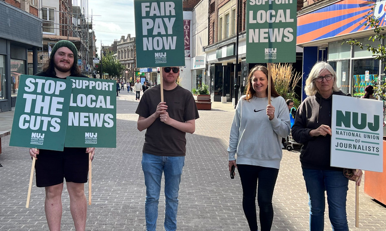 National World strike Kettering town centre.jpg