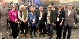 The NUJ delegation and outgoing IFJ president Dominique Pradalié at the IFJ World Congress in Paris.png