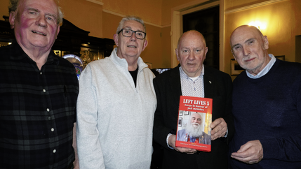 Francis Devine, Eoin Ronayne, Seamus Dooley, Kevin Cooper at the launch of Left Lives in Dublin.