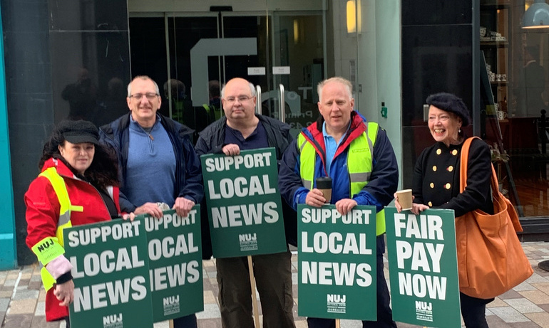 Belfast picket National World strike 2023.