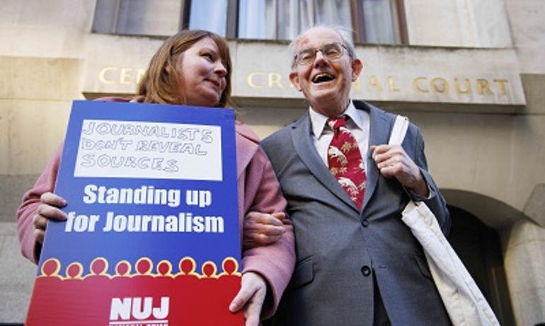 Michelle and Chris Mullin at the Old Bailey