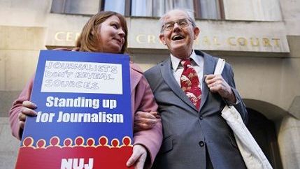 Michelle and Chris Mullin at the Old Bailey