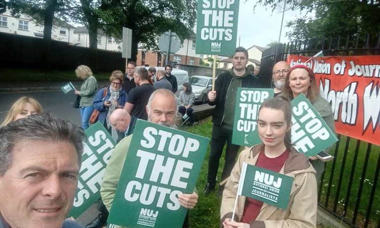 Journalists at the Radio Foyle picket 